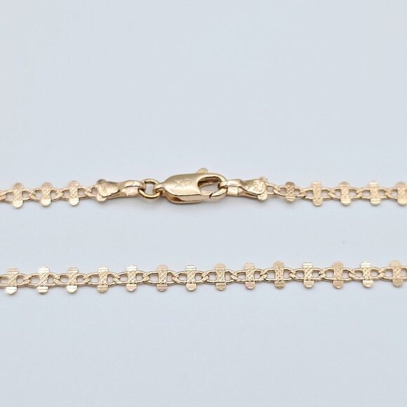 Rose Gold Plated Brass Necklace with Elegant Pattern – 17.7 Inches, XPNL0024 - Picture 11 of 12